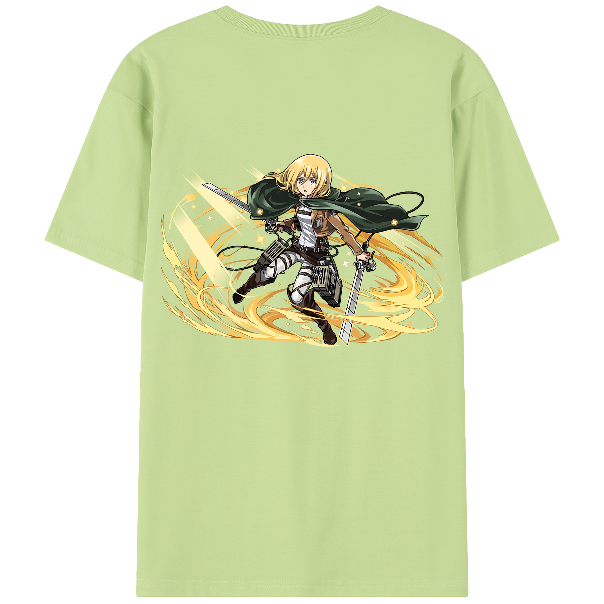 （画像用） 進撃の巨人 クリスタ·レンズ Attack on Titan Christa Lenz 綿100％半袖Tシャツ（背面プリント）